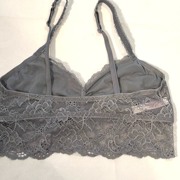 Two Victoria's Secret PINK Lace Bralettes Gray and Purple Size Medium - Picture 2 of 16